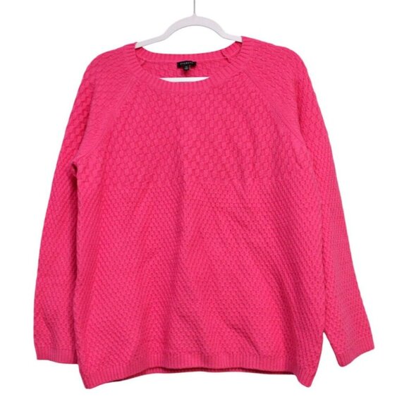 Talbots Sweater Size XL Lambs Wool Textured Knit Pink Valentines Day Preppy Soft - Picture 1 of 12